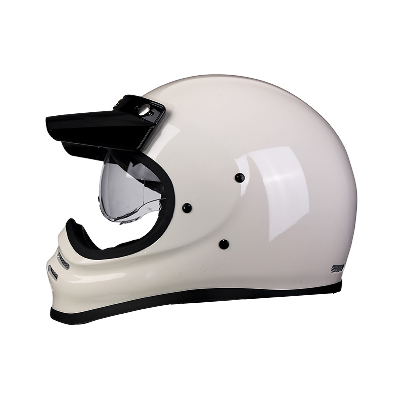 Casco integral de motocicleta de fibra de vidrio 881, casco de motocross con forro cómodo