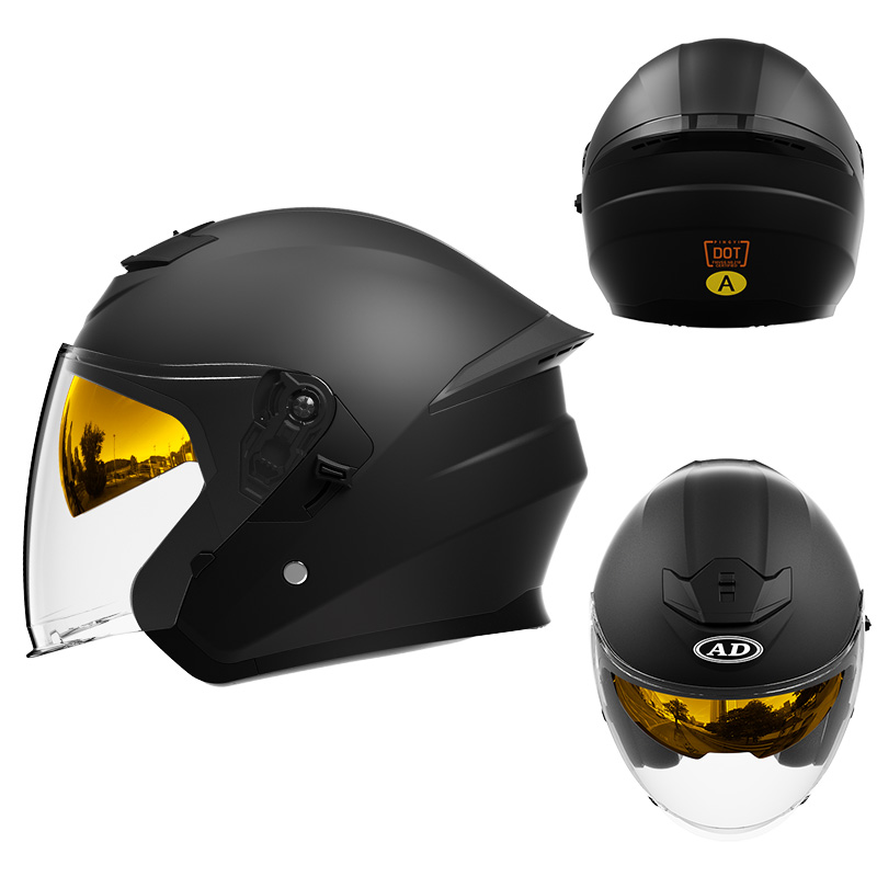 Casco abierto 601 con doble visor de ABS y certificación DOT
