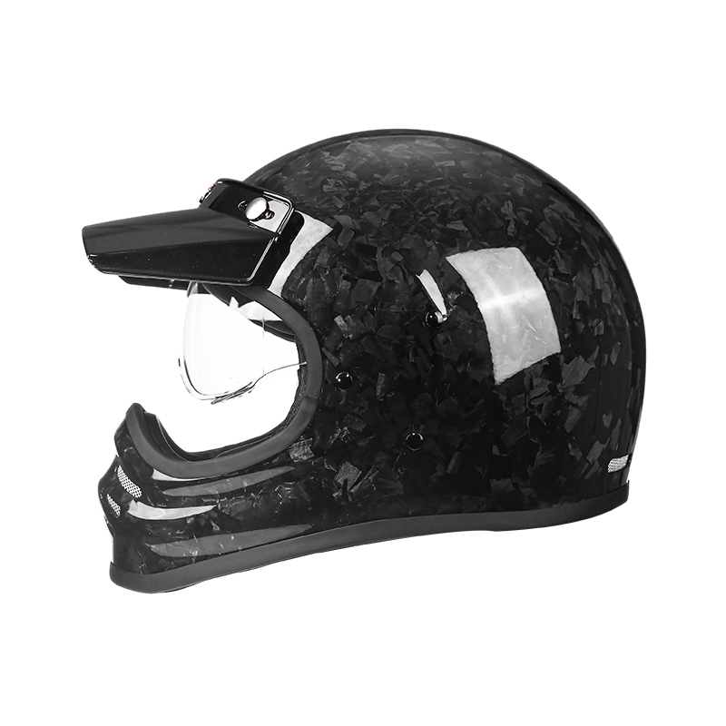 Casco integral ligero 881 de fibra de carbono para motocicleta de motocross